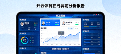 开云体育app在线赛前分析报告界面展示，包含预测图表、数据模型和球队对比分析